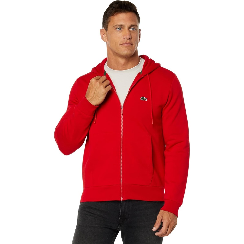 image:imageLacoste Mens ZipUp Fleece HoodieRed
