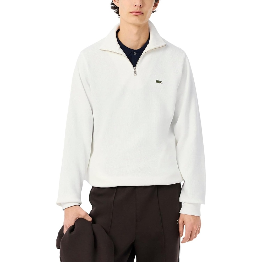 image:imageLacoste Mens ZipUp High Neck Interlock SweatshirtFlour