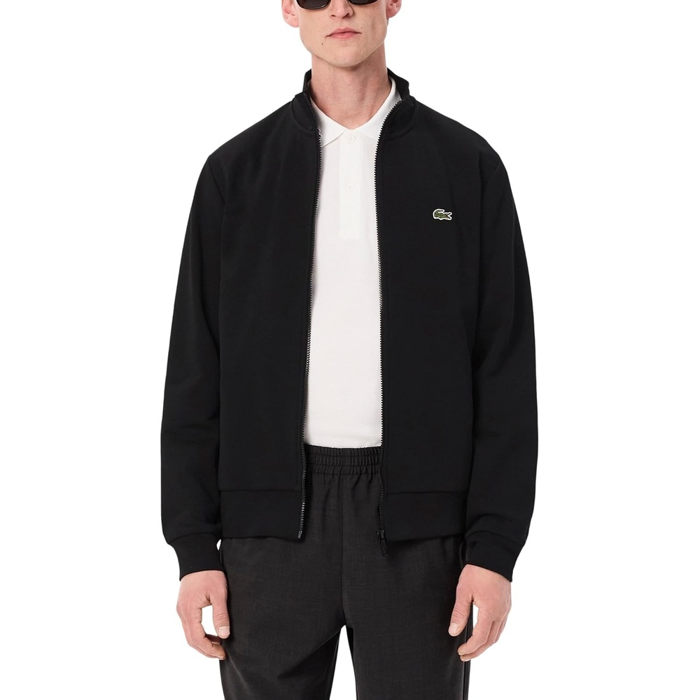 image:imageLacoste Mens Zipup High Neck Fleece SweatshirtBlack