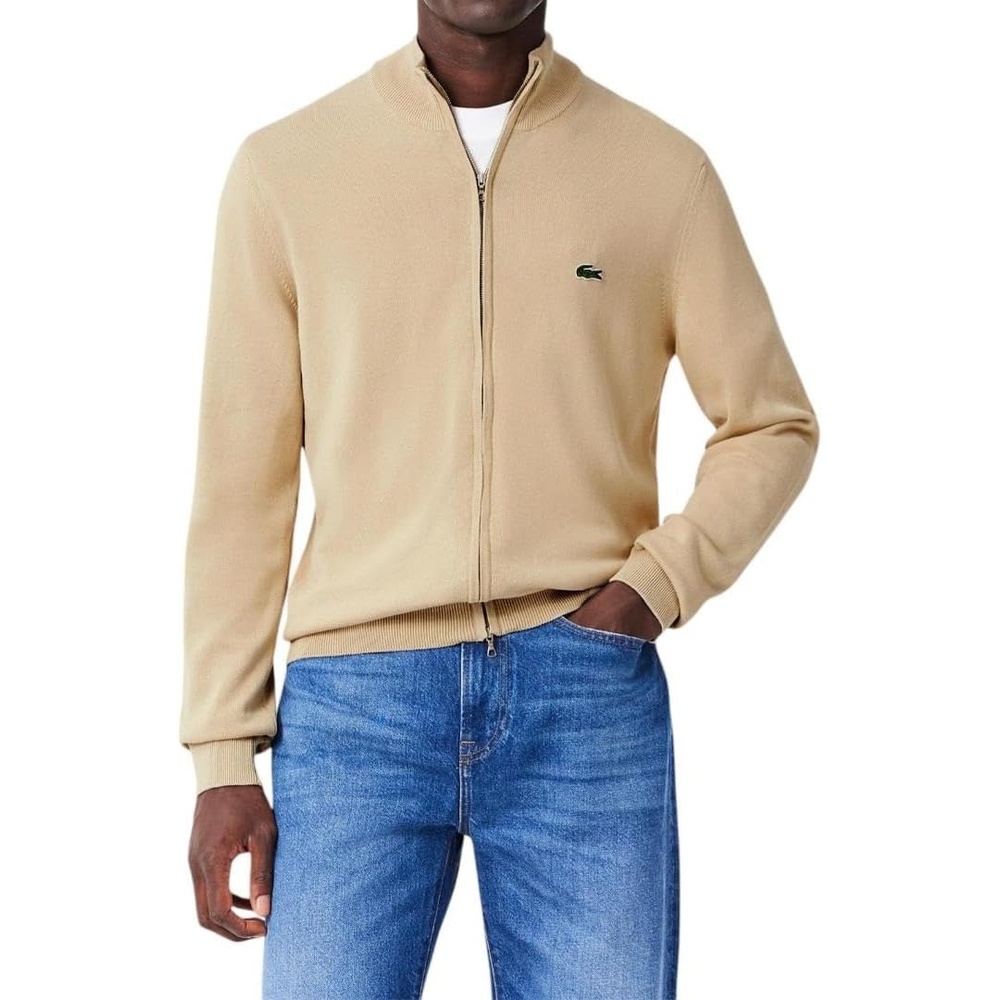 image:imageLacoste Mens Zipup HighNeck Cotton SweaterViennese