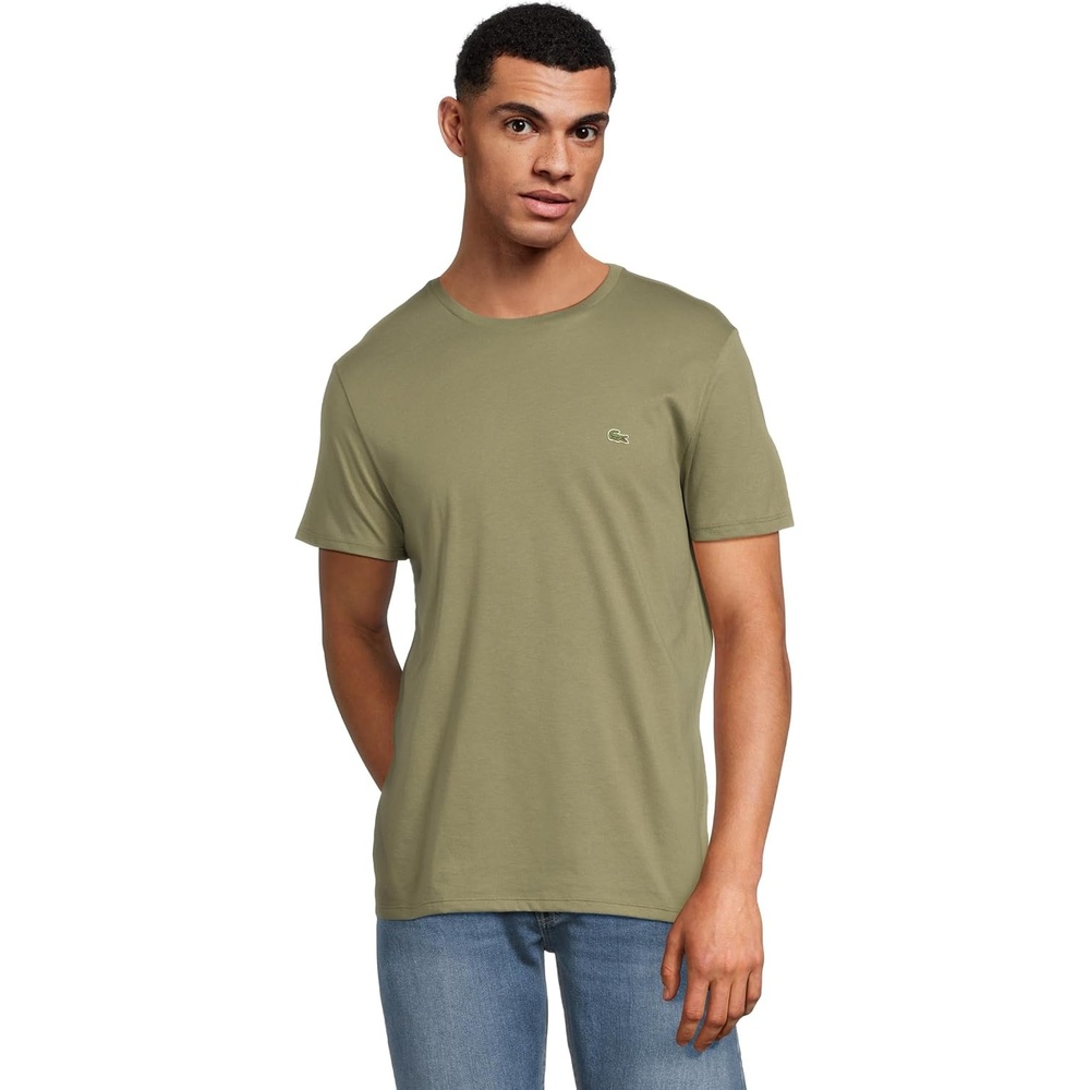 image:imageLacoste Monochrome Cotton Pima Jersey Crew Neck TShirtKhaki