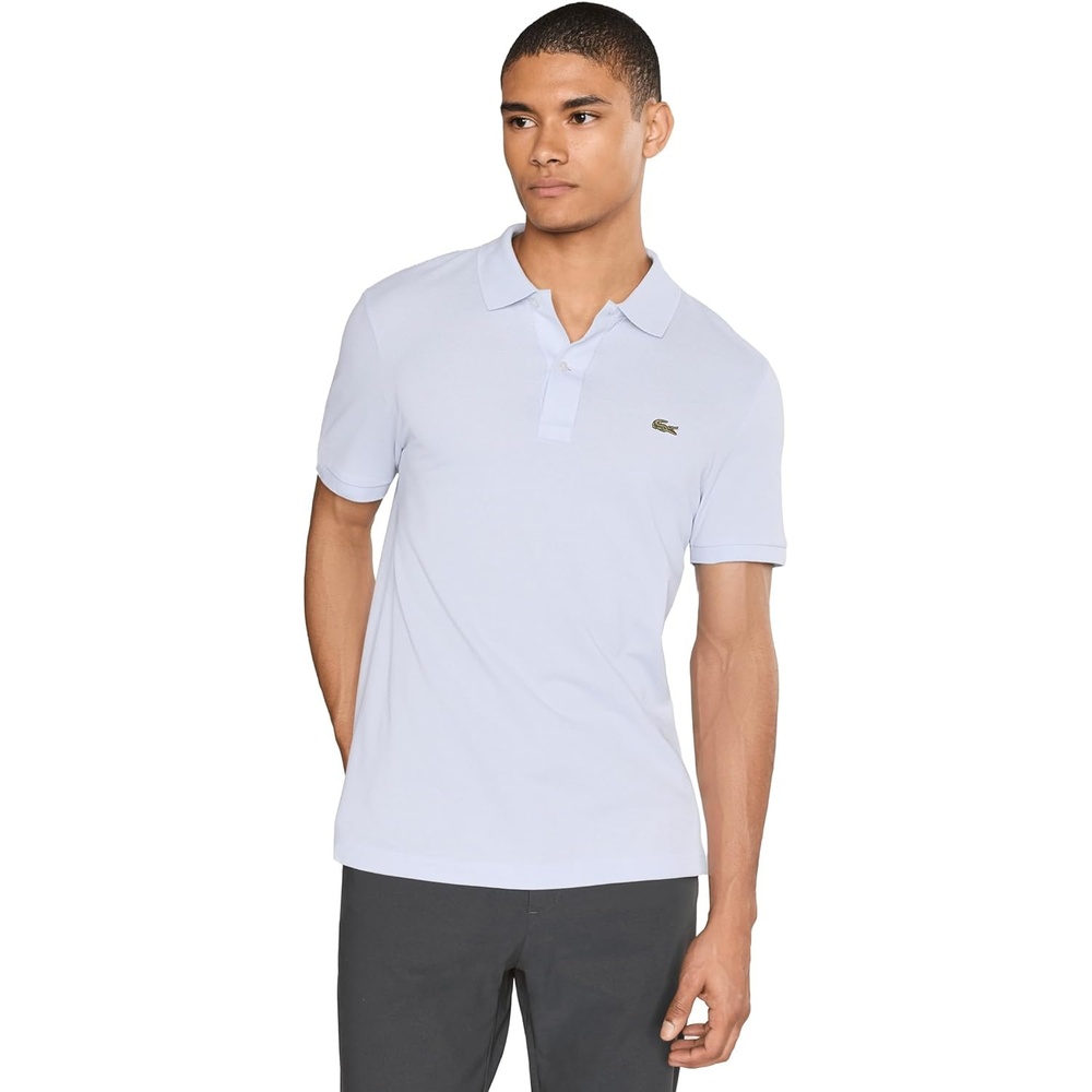 image:imageLacoste Short Sleeve Classic Fit Chine Pique Polo Shirt L1264 ShirtLight Blue