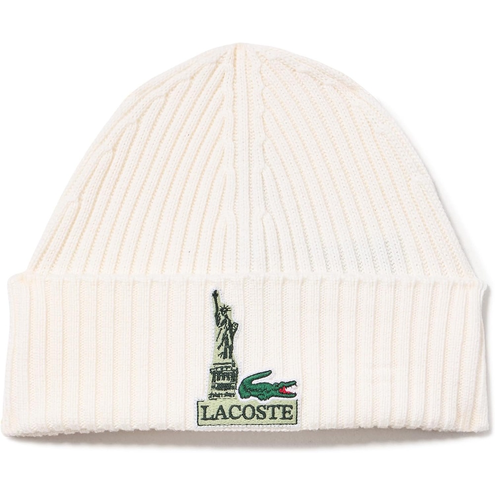 image:imageLacoste Unisex Adult New York Wool Badge BeanieWhite
