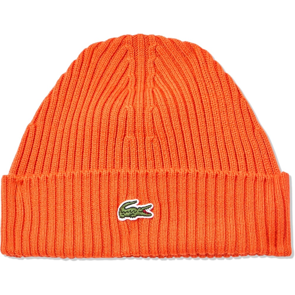 image:imageLacoste Unisex Adult Rib Knit Brushed Wool BeanieOrange
