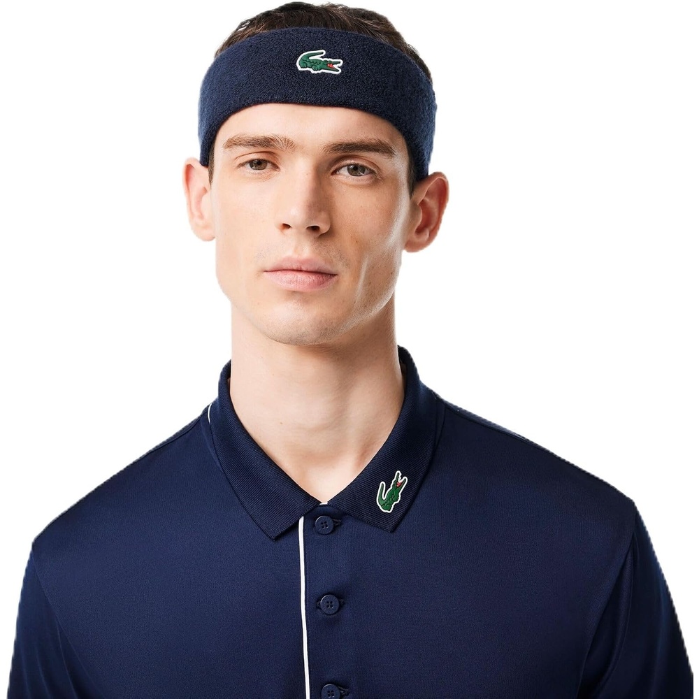image:imageLacoste Unisex Bouclette Jersey Tennis Headband One Size Navy Blue