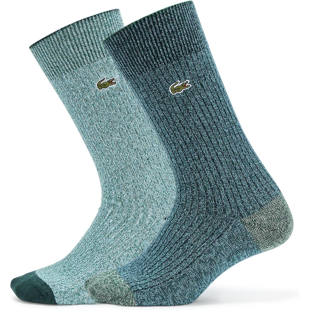 image:imageLacoste Unisex Woven Colorful High Ankle SocksBlue Flour Green