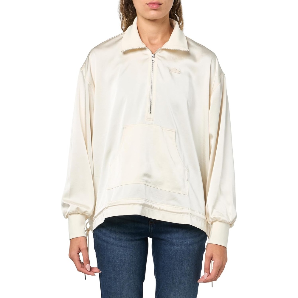 image:imageLacoste Womens High Zipped Neck Oversized Popover JacketOffwhite