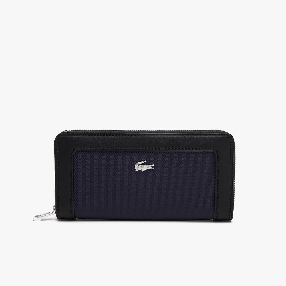 image:imageLacoste Womens Neo Heritage Large Zip WalletDark SapphireBlack