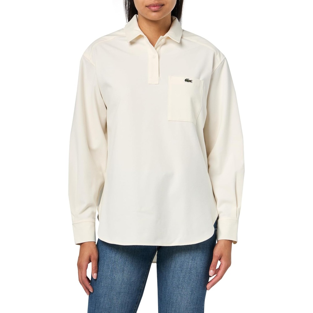 image:imageLacoste Womens Oversize Ls Polo Woven ShirtLapland