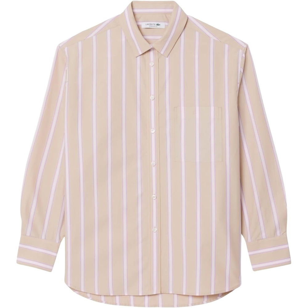 image:imageLacoste Womens Oversized Cotton Poplin ShirtLionneAlbiziaFlourNavy