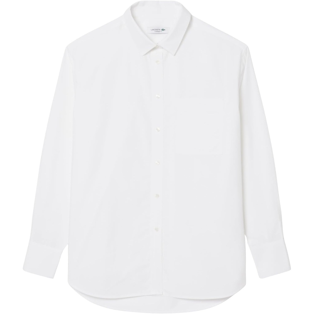 image:imageLacoste Womens Oversized Cotton Poplin ShirtWhite