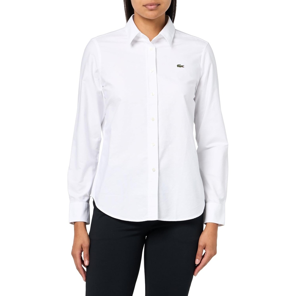 image:imageLacoste Womens Regular Fit Cotton Oxford ShirtWhite