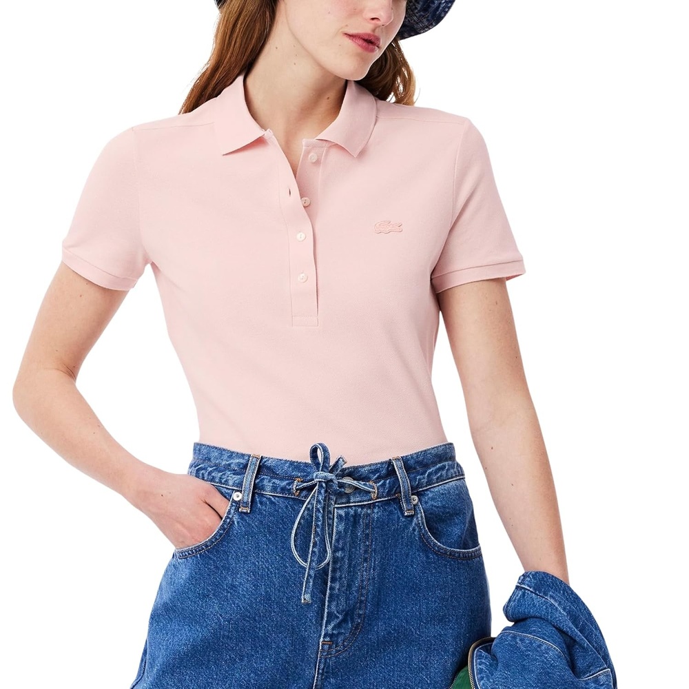 image:imageLacoste Womens Short Sleeve Slim Fit Stretch Pique Polo ShirtNidus