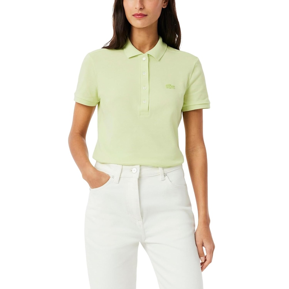 image:imageLacoste Womens Short Sleeve Slim Fit Stretch Pique Polo ShirtSencha