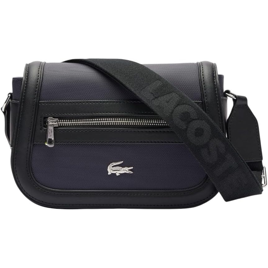 image:imageLacoste womens Flap Crossover Crossbody BagDark SapphiresBlack