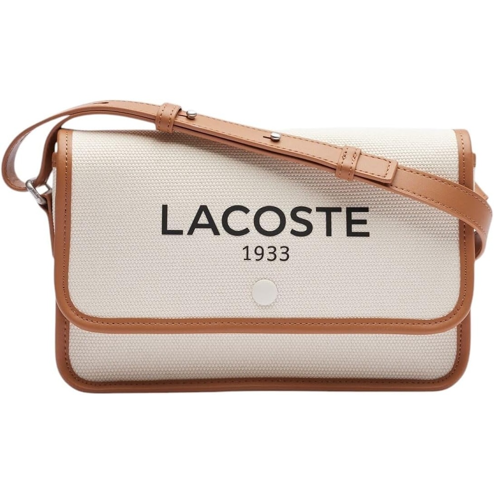 image:imageLacoste womens Flap Crossover Crossbody BagNatural Tan