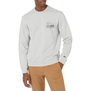 Lacoste Adult Long Sleeve Lacoste Bold Print Crewneck Sweatshirt(Silver Chine)