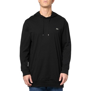 Lacoste Men’s Big & Tall Kangaroo Pocket Cotton Sweatshirt(Black)