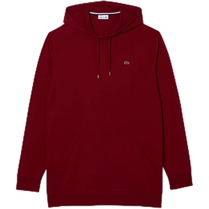 Lacoste Men’s Big & Tall Kangaroo Pocket Cotton Sweatshirt(Bordeaux)