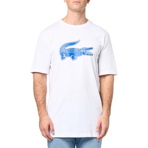 Lacoste Men’s Big & Tall Print Cotton T-Shirt(White/Kingdom)