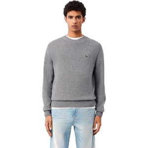 Lacoste Men’s Carded Wool Crew Neck Sweater(Silver Chine)