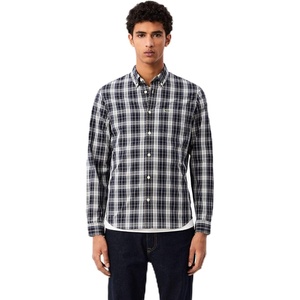Lacoste Men’s Check Print Stretch Shirt(Abysm/Hammam)