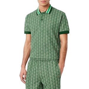 Lacoste Men’s Classic Fit Monogram Jacquard Polo Shirt(Calathea Green)