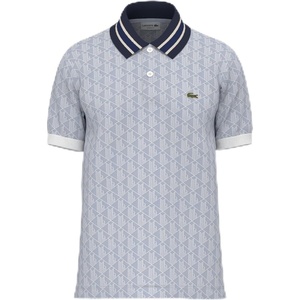 Lacoste Men’s Classic Fit Monogram Jacquard Polo Shirt(Phoenix Blue/Flour)