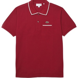Lacoste Men’s Classic Fit Pocket Accent L.12.12 Polo Shirt(Bordeaux/Flour)