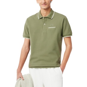 Lacoste Men’s Classic Fit Pocket Accent L.12.12 Polo Shirt(Khaki/Flour)