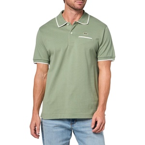 Lacoste Men’s Classic Fit Pocket Accent L.12.12 Polo Shirt(Thyme/Flour)
