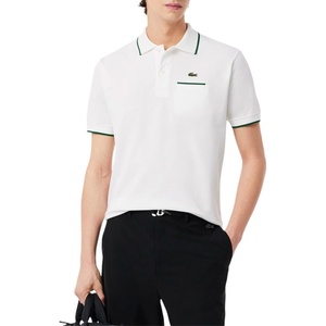 Lacoste Men’s Classic Fit Pocket Accent L.12.12 Polo Shirt(White/Green)