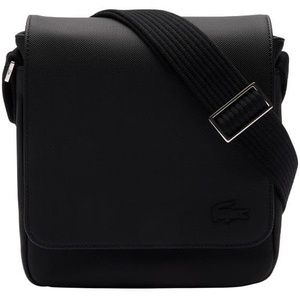 Lacoste Men’s Classic Flap Close Shoulder Bag(Black Flap)