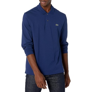 Lacoste Men’s Classic Long Sleeve Pique Polo Shirt(Deauville Blue)