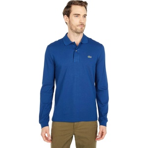 Lacoste Men’s Classic Long Sleeve Pique Polo Shirt(Globe)