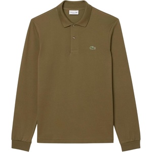 Lacoste Men’s Classic Long Sleeve Pique Polo Shirt(Olive)