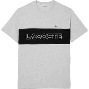 Lacoste Men’s Colorblock Jersey T-Shirt – Tall Fit(Silver Chine/Black)