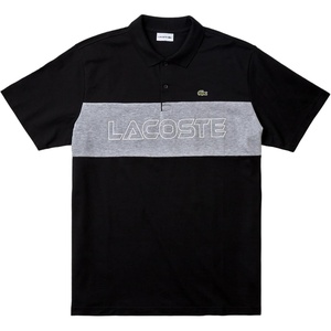 Lacoste Men’s Colorblock Piqué Polo Shirt – Tall Fit(Black/Silver Chine)