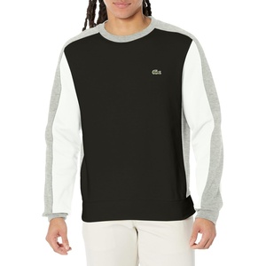Lacoste Men’s Colour-Block Crew Neck Sweatshirt(Black/Silver Chine/White)