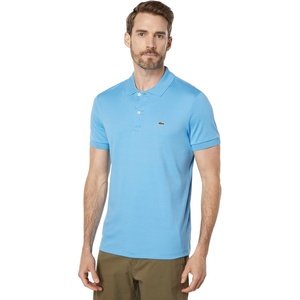 Lacoste Men’s Core Short Sleeve Regular Fit Green Croc Polo(Argentine Blue)