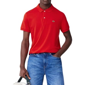 Lacoste Men’s Core Short Sleeve Regular Fit Green Croc Polo(Red)