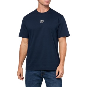 Lacoste Men’s Cotton Logo Tee(Navy Blue Rubber Print)