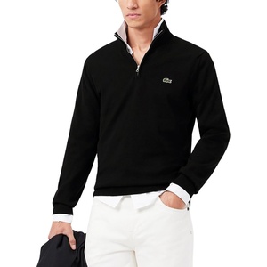 Lacoste Men’s Cotton Quarter Zip Sweater(Black)