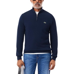 Lacoste Men’s Cotton Quarter Zip Sweater(Navy Blue)