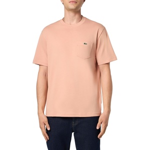 Lacoste Men’s Cotton T-shirt with Breast Pocket(Brown Pocket)