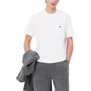 Lacoste Men’s Cotton T-shirt with Breast Pocket(White Pocket)