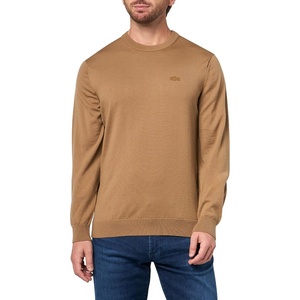Lacoste Mens Crew Neck Merino Wool Sweater(Date Brown)