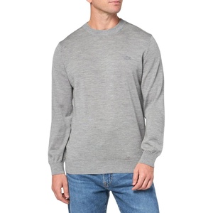 Lacoste Mens Crew Neck Merino Wool Sweater(Heather Agate)