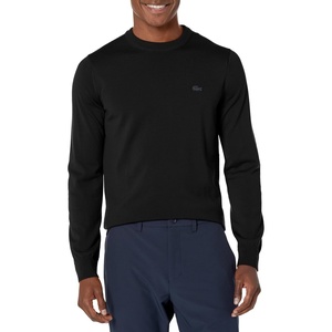 Lacoste Mens Crew Neck Merino Wool Sweater(Noir)