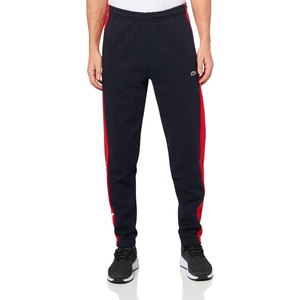Lacoste Men’s Crocodile Branding Cotton Fleece Jogging Pants(Abysm/Red)